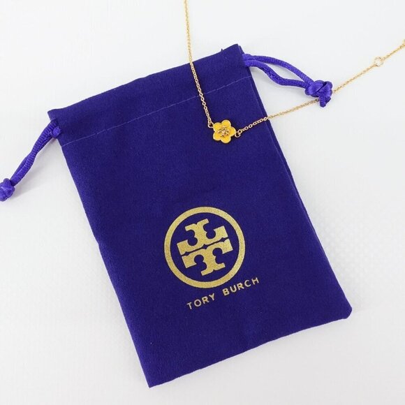 Tory Burch Kira Enamel Flower Chain Bracelet Yellow OS - Picture 12 of 12